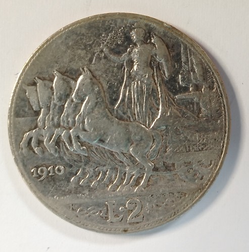 Regno italia 2 lire 1910 - d'italia,
