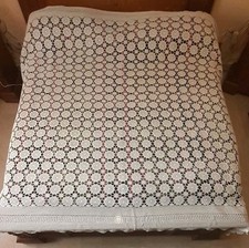 Coperta matrimoniale Uncinetto. Fatta A Mano. Filo Di Cotone Bianco. 270x220