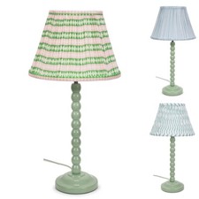 Lampada da tavolo bobina verde salvia paralume plissettato camera da letto soggiorno luce lampadina led
