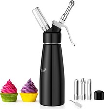 500ml Sifone Panna Montata, sifon da Casa e Cucina Alluminio con 3 Ugelli