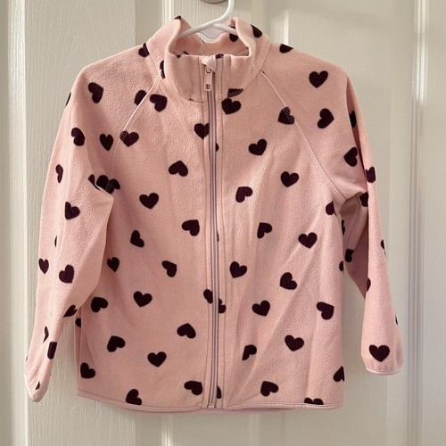 Giacca pile cuori rosa zip - pile,
