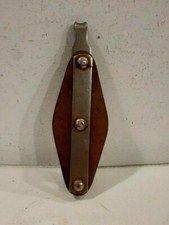 Vecchia e piccola CARRUCOLA, BOBINA, PULEGGIA in LEGNO e METALLO - VINTAGE