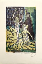 Mino Maccari - Litografia vintage originale - Firmata a mano dall'artista. 