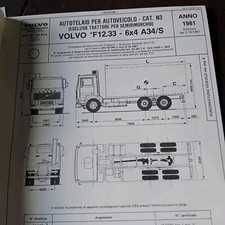 TRATTORE VOLVO TRUCK F12.33 6x4 A43/S SCHEDA OMOLOGAZIONE ORIGINALE 1981