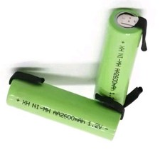 2 BATTERIE ricaricabile stilo AA NiMh 2600 mAh terminali saldare 1,2 volt 2600mA