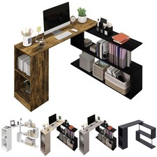 HOMCOM Scrivania Angolare e Salvaspazio Tavolo da Pranzo in Legno per Ufficio