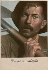 154357R CARTOLINA ANTICA MILITARE VANGA E MEDAGLIA BOCCASILE