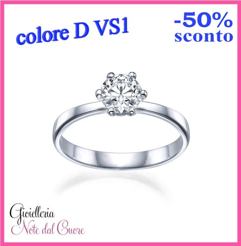 Anello solitario oro bianco - oro,