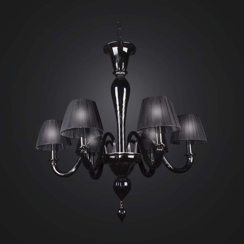 Lampadario murano moderno nero - lampadario,