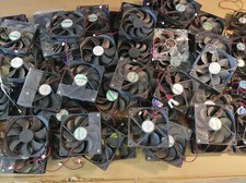 Stock Lotto 100 Ventoline Usate 12V 0.12A 120x120  80x80 Connettore due poli 