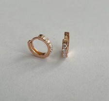 orecchini cerchio piccolo in oro rosa e diamanti