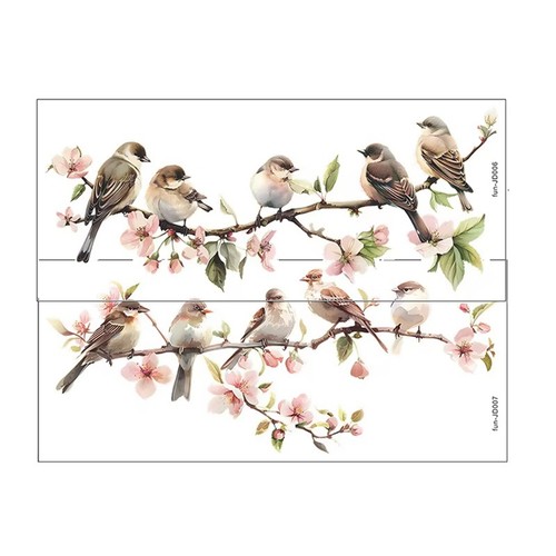 60x25cm fiori rami uccelli - fiori,