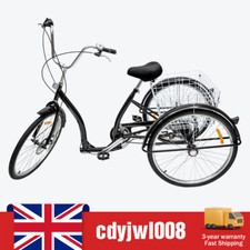 Triciclo per adulti 26 pollici triciclo bici 3 ruote 6 velocità unisex bicicletta con cestino