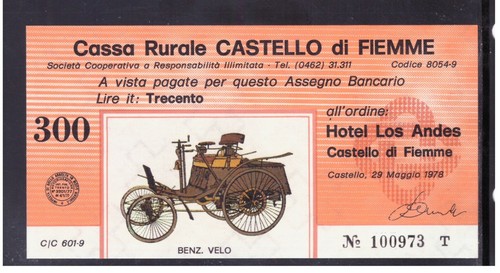 Miniassegno cassa rurale - miniassegno,