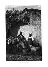 Stampa antica CONTADINI della