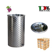 CONTENITORE IN ACCIAIO INOX PER VINO 500 LITRI CON GALLEGGIANTE AD ARIA