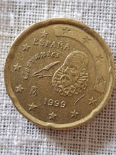 MONETA 20 Centesimi Di Euro ESPANA 1999 Miguel De Cervantes Circolata