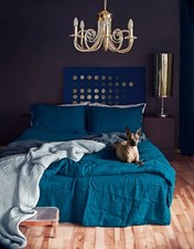 Set Copripiumino Lino Blu Mare