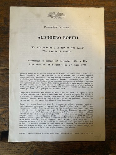 Boetti alighiero communiqué - alighiero,