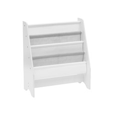 Scaffale Per Bambini Libreria Montessori Bianco MDF TNT con 4 Ripiani