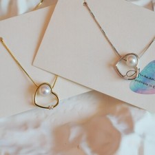 Ciondolo cuore vera perla