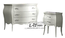 Trittico camera da letto gruppo notte comò comodino bombato bianco o qualsiasi c