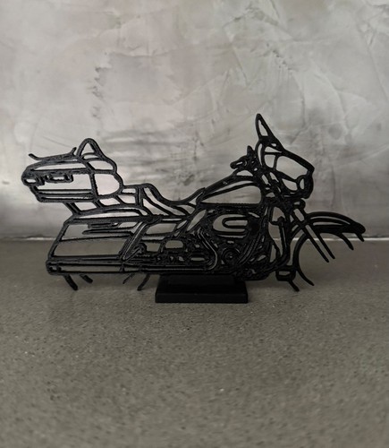 Moto stilizzata stampata in - ,