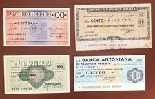 4 Mini Assegni da 100 Lire del