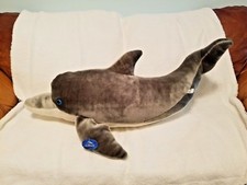 Peluche grande delfino grigio