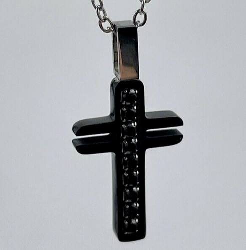 Collana uomo croce - croce, nera