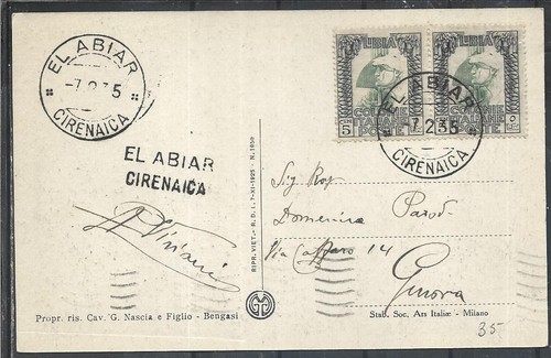 1935 libia cart bengasi - 1935, affr
