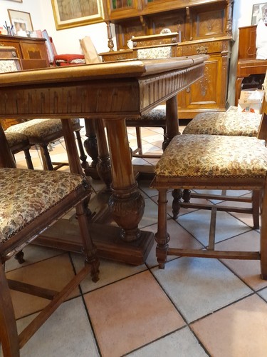 Tavolo antico con sedie - con,