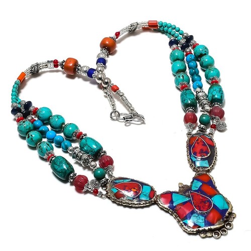 Collana corallo turchese - collana,