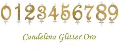 Candeline glitter oro candela - candeline,