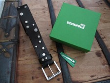Unisex Brown Leather Studded