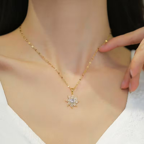 Collier chaîne plaqué - collier, or