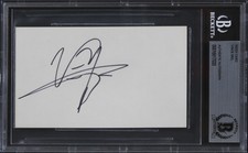 Carta indice Vince Neil Motley Crue autentica firmata 3x5 autografata BAS slabbrata