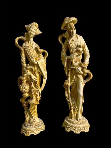 Coppia sculture orientali - coppia,