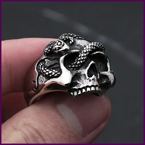 Anillo calavera serpiente - anillo,