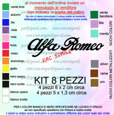 ADESIVI 8 PEZZI SCRITTA ALFA