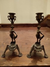 Ne 2 candelabri bronzo Donne