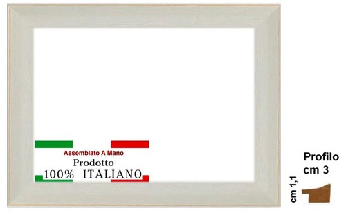 Cornice bianca shabby legno - bianca, in