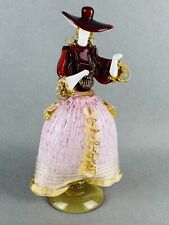 Statua Dama In Vetro Di Murano 34cm Scultura Veneziana Epoca XX Sec.