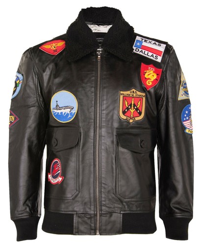 Giacca bomber pelle nera - in,