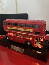 TELEFONO AUTOBUS INGLESE LUMINOSO VINTAGE MODELLINO BUS DOUBLE DECKER