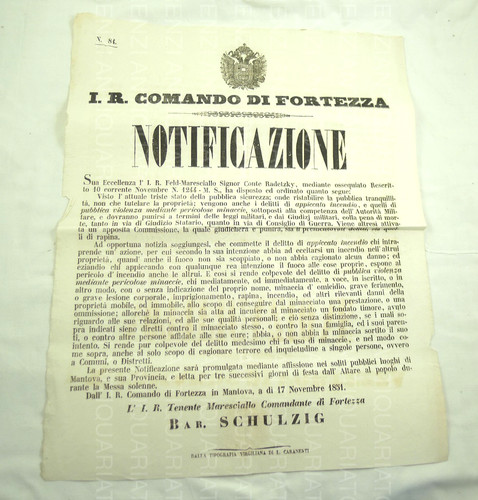 Antico manifesto lombardo - antico,