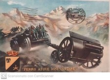 Cartolina Boccasile "Ferro atque igni vastare" viaggiata 1943