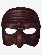 Pulcinella Marrone In Pelle Maschera Veneziana Originale Artigianale Fatta A Ven