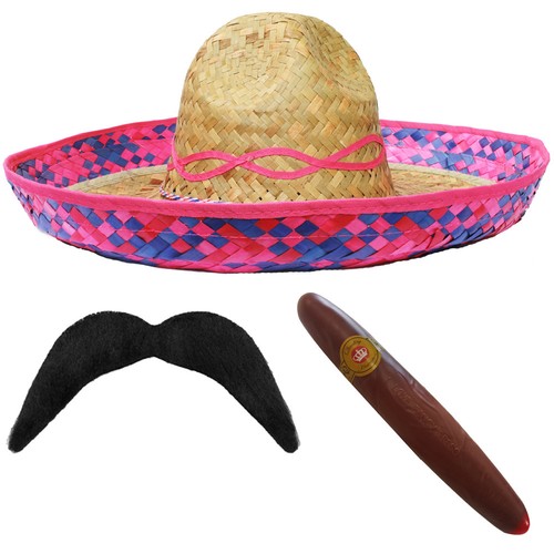 Pack pink straw - 6, hat