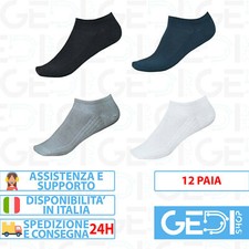 12 PAIA CALZINI FANTASMINI UOMO DONNA ALLA CAVIGLIA IN COTONE MISURA 35/41 40/46